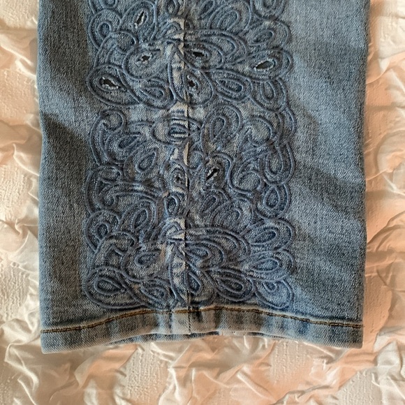 Lana Erica Embroidered High-Waisted Straight Leg Jeans - Picture 5 of 7